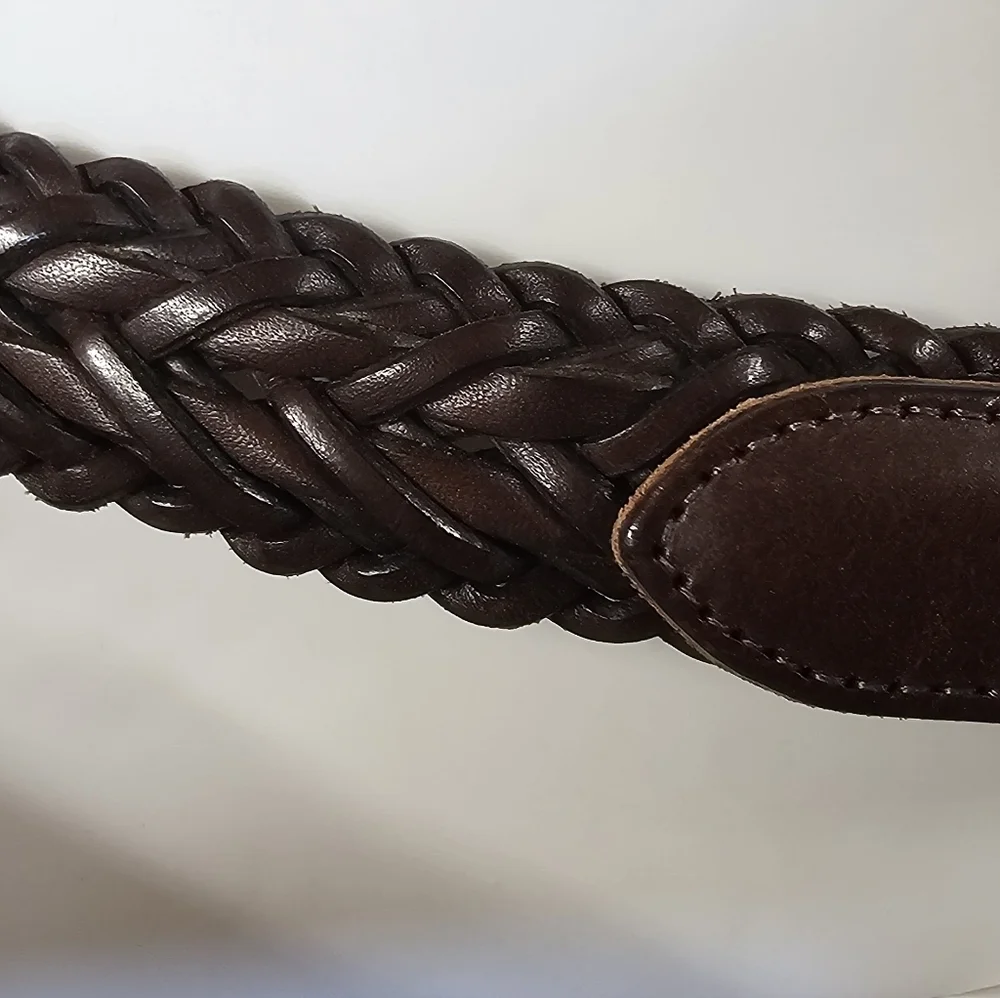 Coach Vintage Mahogany Braided Leather Dress Belt Size 38